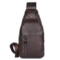 Stylish Cowhide Chest Bag For Men - Brown
