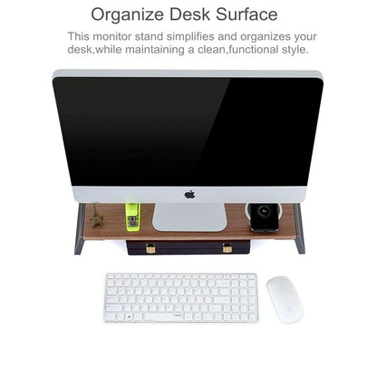Metal Feet Monitor Stand for Imac Macbook Lcd Printer - Light Wood Grain