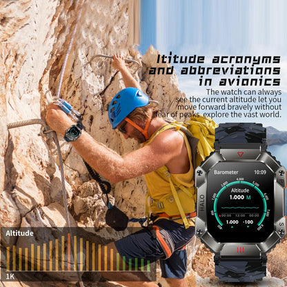 2.0 Inch Bt5.1 Ip67 Sport Smart Watch Support Bluetooth Call / Sleep / Blood Oxygen / Heart Rate / Blood Pressure Health Monitor - White + Camouflage