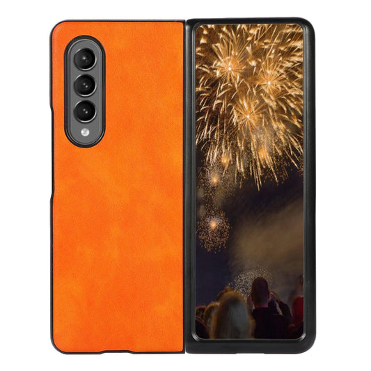 Two Tone Litchi Pu Case for Samsung Galaxy z Fold 4 - Slim & Stylish - Orange