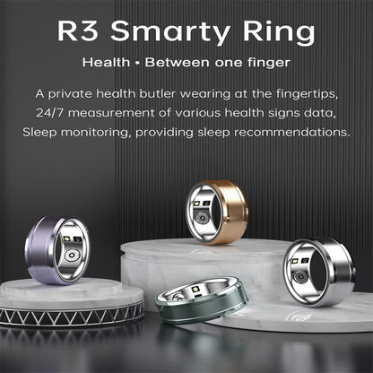 Smart Ring With Heart Rate Blood Oxygen & Sleep Monitoring - Size 18 - Purple