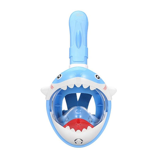 Full Dry Cartoon Kids Diving Mask for Snorkeling - Shark Blue