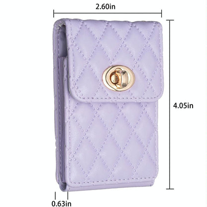 Vertical Card Bag With Metal Buckle For Mobile Phones - Pink