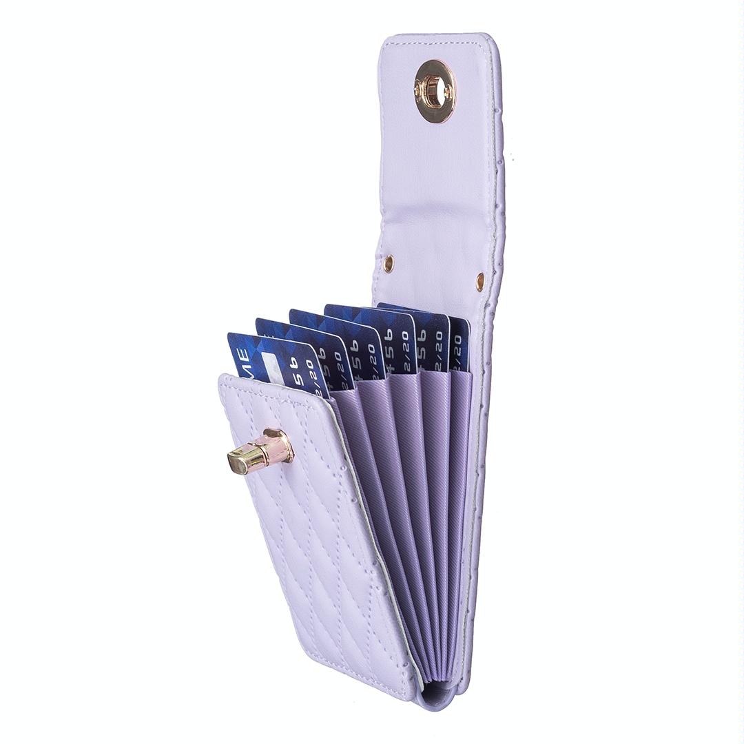 Vertical Card Bag With Metal Buckle For Mobile Phones - Pink