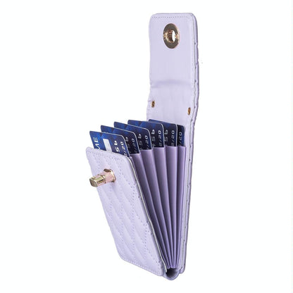 Vertical Card Bag With Metal Buckle For Mobile Phones - Pink