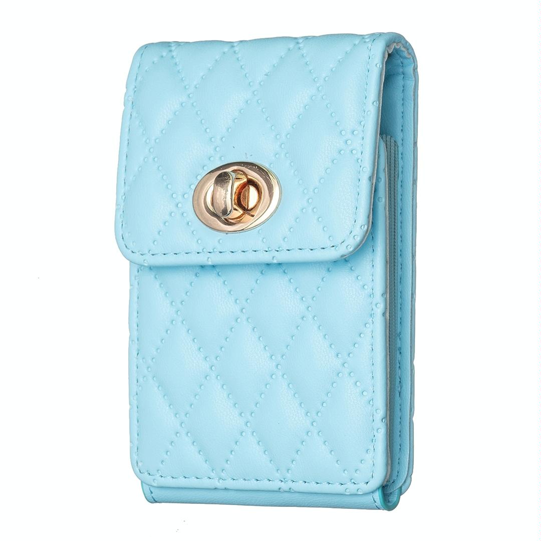 Vertical Card Bag With Metal Buckle For Mobile Phones - Pink