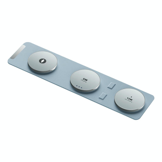 15W 3 In 1 Magnetic Wireless Charger - Blue