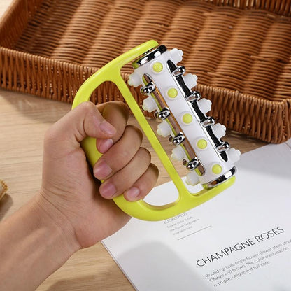 Curved Handheld Roller Massager 5 Rows Soothing Relief - Green