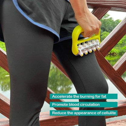 Curved Handheld Roller Massager 5 Rows Soothing Relief - Green
