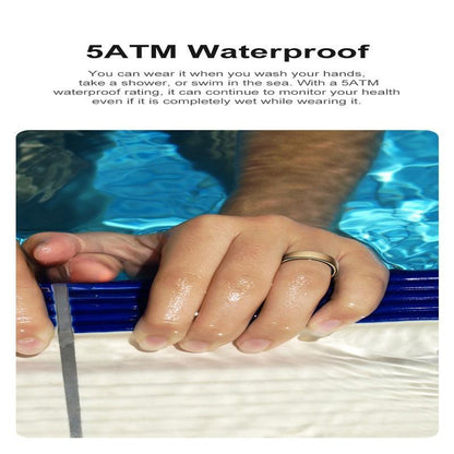 Smart Ring Size 14 Heart Rate Blood Oxygen Sleep Sports - Gold