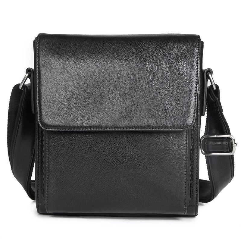Rustic Leather Men Shoulder Bag - Brown