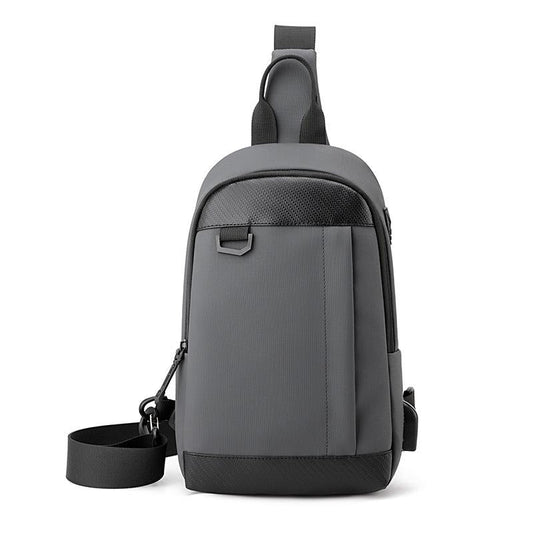 Waterproof Men Chest Bag Multifunctional Shoulder Crossbody For Riding And Casual Use - Grey