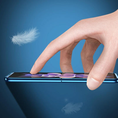 For Samsung Galaxy Z Fold4 5G Leather Folding Phone Case - Electroplated Finish - Blue