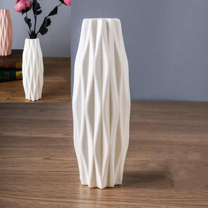 Set Of 3 Creative Plastic Camellia Vases For Wet And Dry Decor - Pink