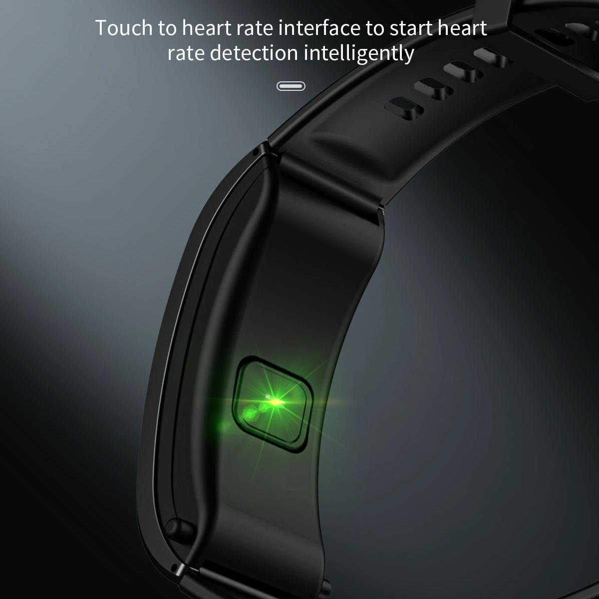 Bluetooth Sleep Heart Monitor Bracelet - B7 - Black + Black Silicone Strap