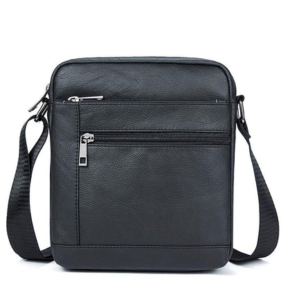 Men Cowhide Leather Crossbody Bag Vertical Shoulder Business Bag Coffee