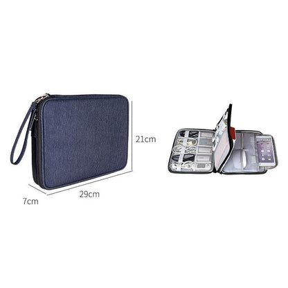 Waterproof Multi-function Storage Bag for Digital Accessories - l - Black