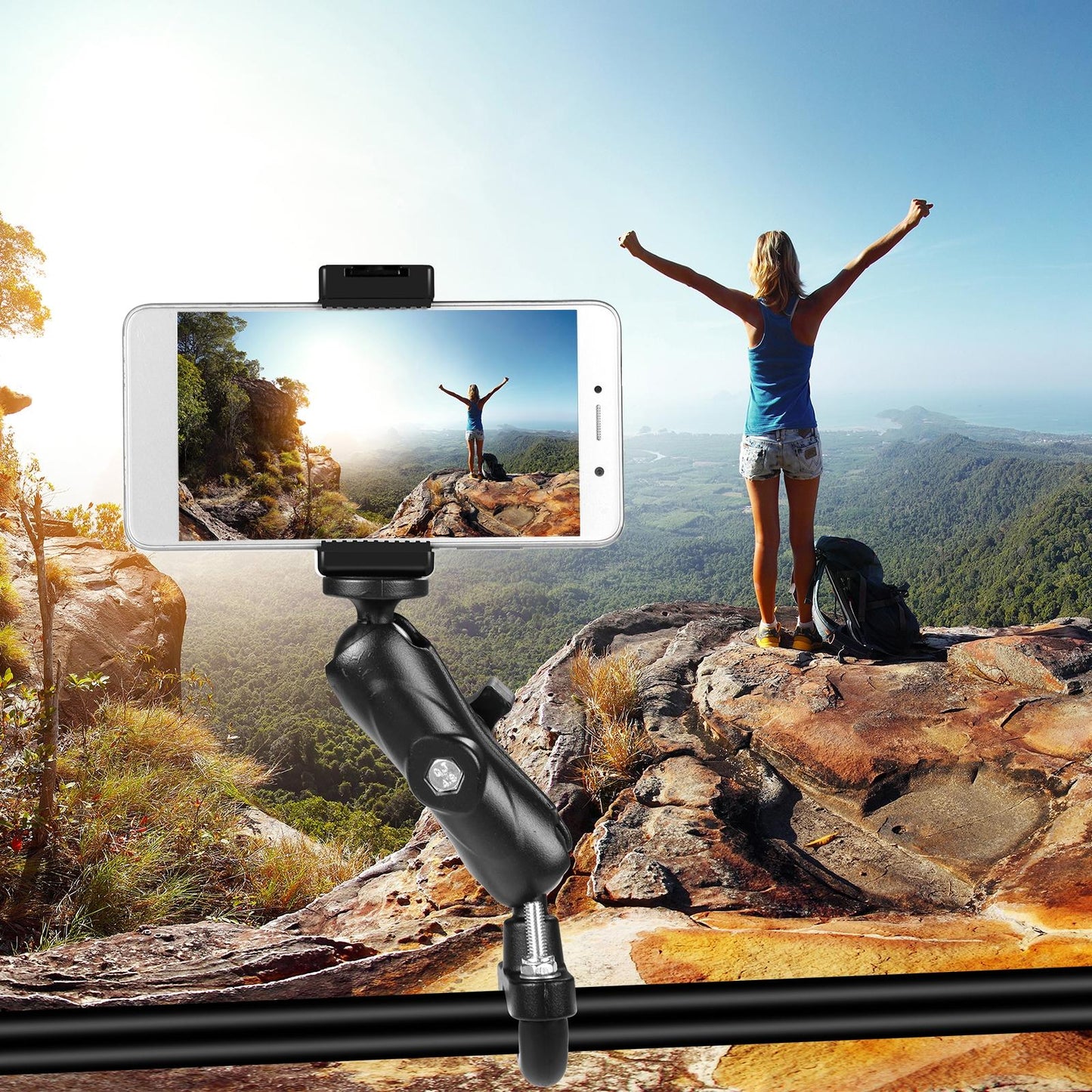 Motorcycle Handlebar Fixed Mount U Bolt Base Holder For Gopro And Other Action Cameras