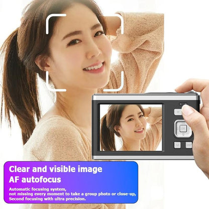 4K Hd Optical Zoom Digital Camera 60Mp Dual Screen Selfie Camera No Memory - White