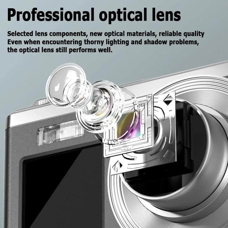 4K Hd Optical Zoom Digital Camera 60Mp Dual Screen Selfie Camera No Memory - White