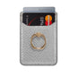 Rfid Snake Texture Phone Card Bag With Ring Fits Most Phones - Grey