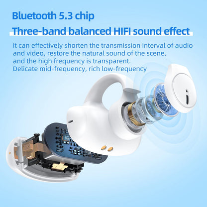 Wireless Bluetooth Earphone - Ear-mounted T306 - White