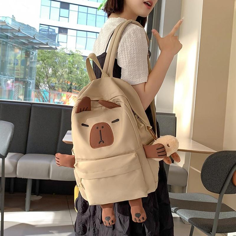 Versatile Large Capacity Backpack For Students - Khaki