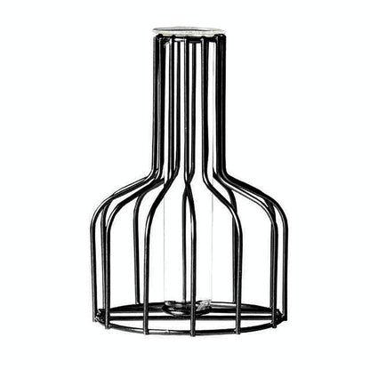 Black Wrought Iron Hydroponic Glass Flower Decoration - No Fake Flowers - Black