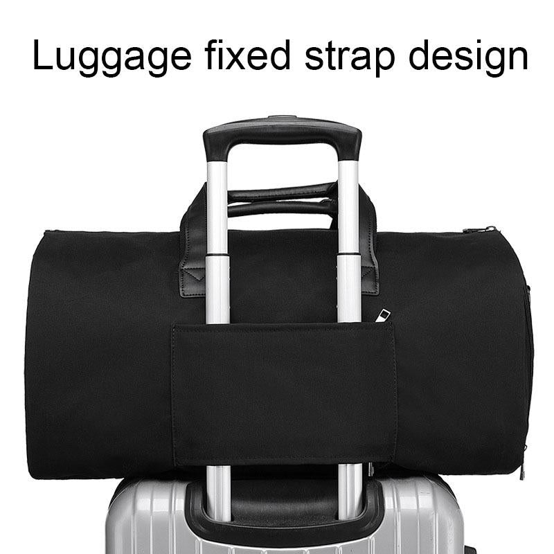 Shoe Compartment Travel Suit Bag - Compact & Organized - Black