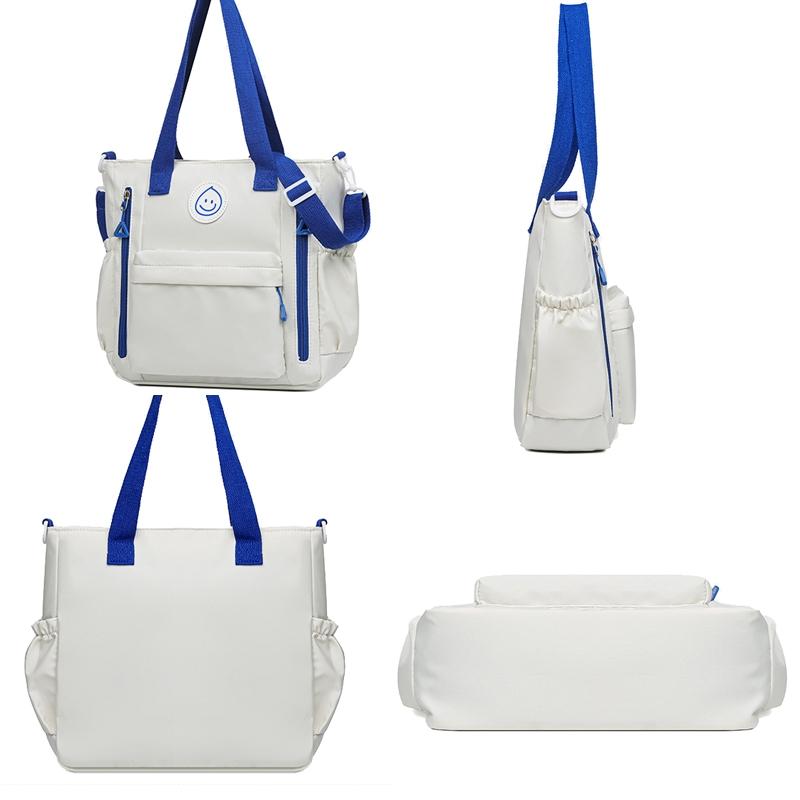 Versatile Contrast Shoulder Bag For Students - Red