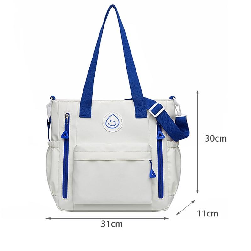 Versatile Contrast Shoulder Bag For Students - Red