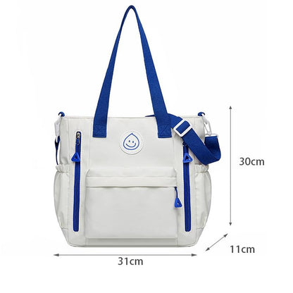 Versatile Contrast Shoulder Bag For Students - Red