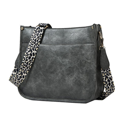 Leopard Print Waterproof Crossbody Tote Bag - Brown