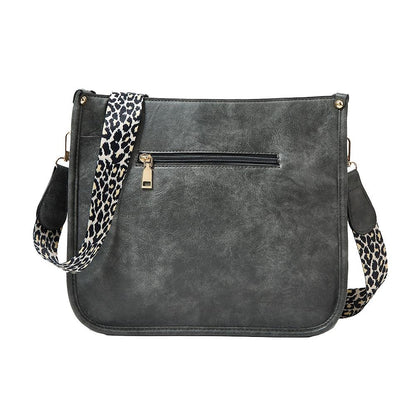 Leopard Print Waterproof Crossbody Tote Bag - Brown