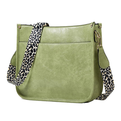 Leopard Print Waterproof Crossbody Tote Bag - Brown