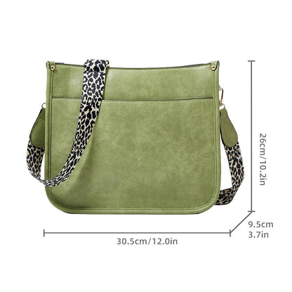 Leopard Print Waterproof Crossbody Tote Bag - Brown