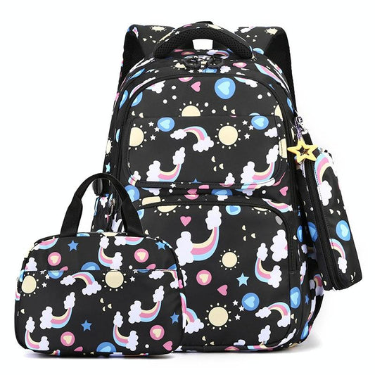Kids Backpack Set With Lunch Bag & Pencil Case - 3 In 1 - Black