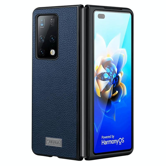 Handmade Leather Shockproof Tpu Case for Samsung Galaxy z Fold 4 - Blue