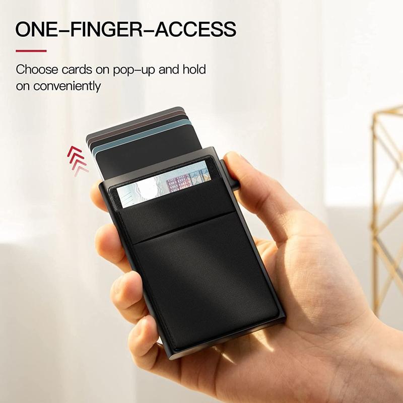 Men Slim Metal Rfid Blocking Wallet - Silver