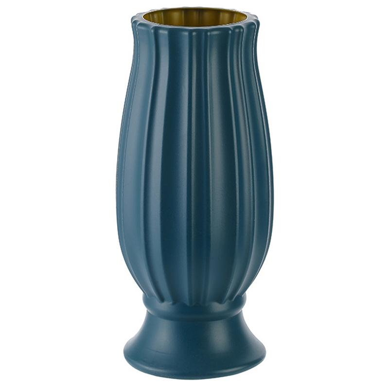 Soft Dried Flower Vase Arrangement For Living Room Decor - Sea Blue