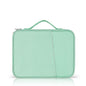 Leather Portable Bag with Cloth Texture - Green