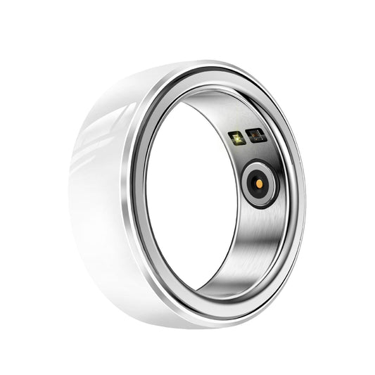 Smart Ring With Heart Rate Blood Oxygen Sleep & Sports Modes - R8 Size 20 - White