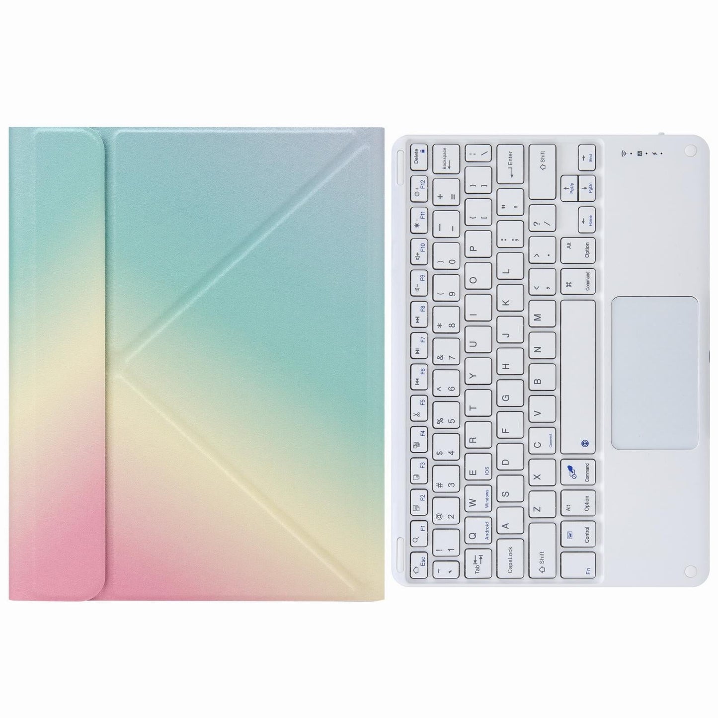 Bluetooth Keyboard Leather Case For Ipad 10.2 / Pro 10.5 - Three-Fold Holder - Dark Night Green