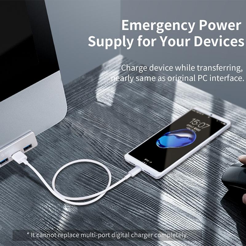 Aluminum 4-Port Usb3.0 Clip Hub Black - Sya00669801B
