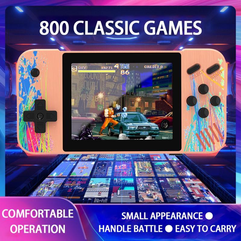 Macaron Handheld Game Console With 3.5 Screen - 800 Built-In Games For Dual Players - Grey
