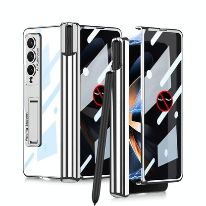 For Samsung Galaxy Z Fold4 5G Magnetic Privacy Case - Foldable - Wine Red