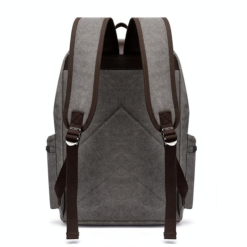 Student Canvas Backpack - Compact and Stylish - Khaki