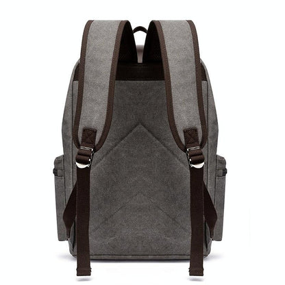 Student Canvas Backpack - Compact and Stylish - Khaki