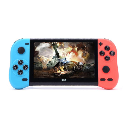 Retro Handheld Game Console With 5.1 Screen 8G Memory 6000+ Games - Red+Blue