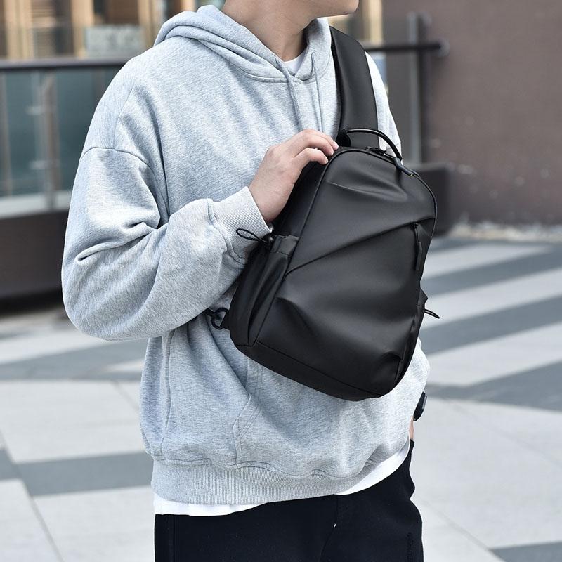 Large Capacity Waterproof Crossbody Chest Bag - Gray